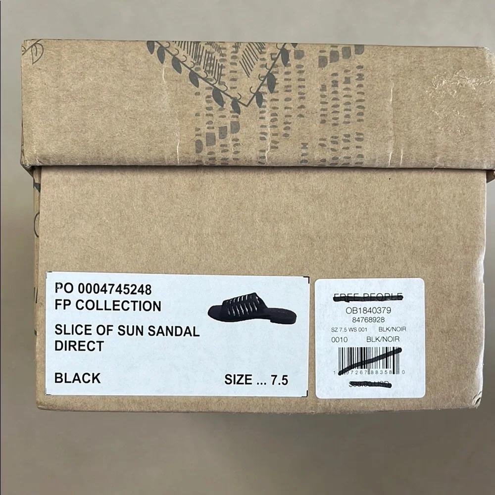NIB Free People Black Slice Of Sun Sandals Women’s Size 7.5 - Picture 10 of 10